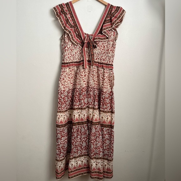 Sea NY Smocked Midi Printed Ivette Dress - Picture 4 of 14